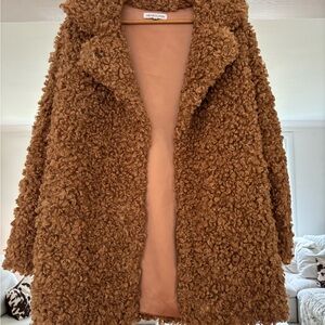 Heartloom Brown Teddy Jacket Plush Oversized Fit